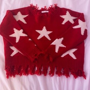 soft red star sweater